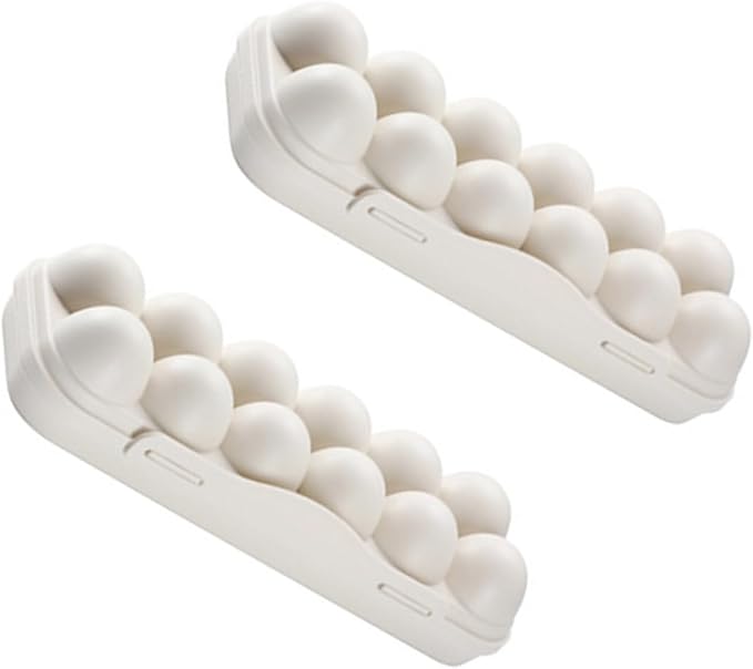2pcs Stackable Egg Storage Box Shatterproof Container for Refrigerator Material Khaki for Organizing Duck Eggs