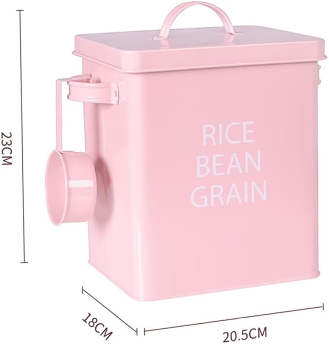 Pet Food Storage Barrel Sealed Metal Container with Lids for Dog Food Airtight Grain Storage Case