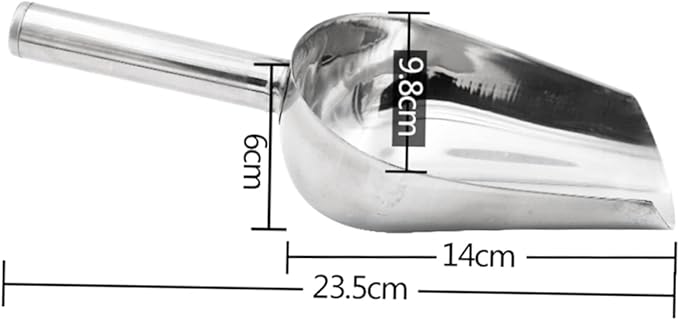 Stainless Steel Feed Scoop for Livestock Heavy Duty Grain Distribution Tool 10-inch Sturdy Metal Fodder Scooper for Pets and Farm Use