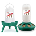 2-in-1 Chick Starter Set: 0.3 Gal Feeder & 0.4 Gal Waterer Green - BPA-Free Plastic (Semi-Transparent), 1.5 liters, 2 Pack by ZenxyHoC