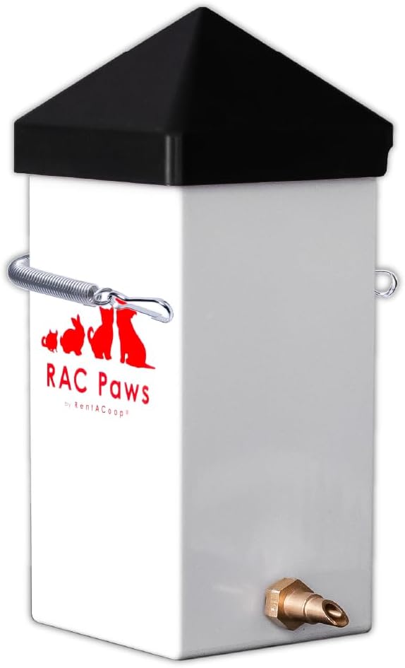RAC Paws by RentACoop 32oz(1L) Small Animal Drinker with No-Drip Brass Nozzle - Suitable for Small Pets, Bunnies, Hamsters, Guinea Pigs, Hedgehogs, Rabbits, Chinchillas, Mice and Rats