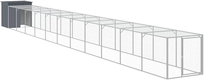 Chicken Cage Galvanized Steel Outdoor 40 Ft Large Walk-in Coop Anthracite 43.3 H Weatherproof Lockable Door Spacious for Backyard Small Farms