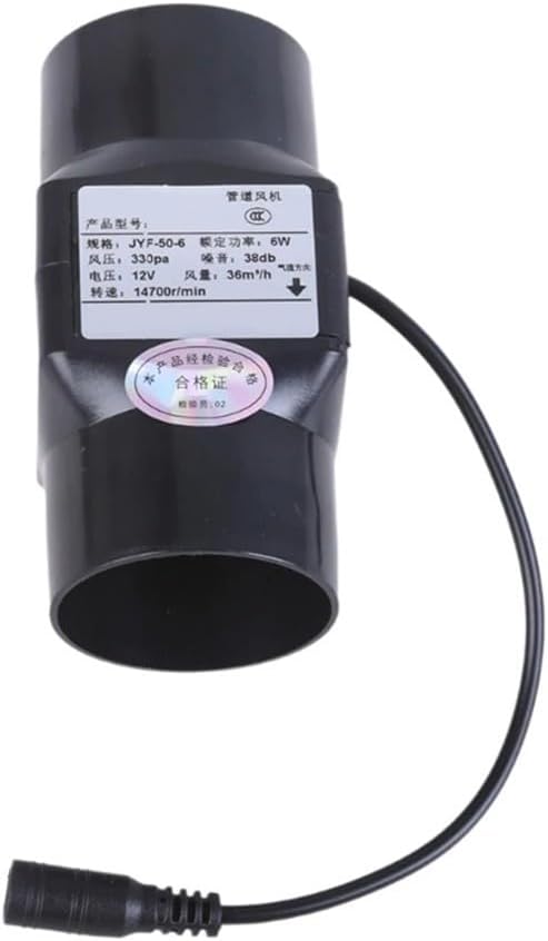 50Mm/60mm Inline Duct Ventilation Fan, 12V 6W Quiet Inline Exhaust Fan For Indoor Air Circulation, Chicken Coop Ventilation, For Solar Panel And Power Adapter Installations(Black 50MM)