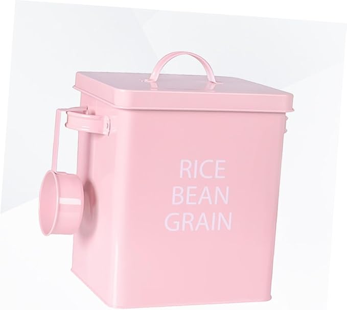 Pet Food Storage Barrel Sealed Metal Container with Lids for Dog Food Airtight Grain Storage Case