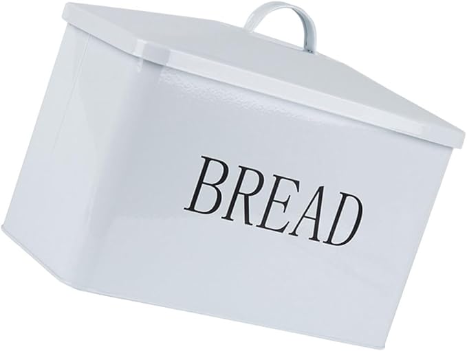 Iron Bread Box Kitchen Storage Container Grain Storage Bin Metal Bread Holder Vintage Design for Countertop Food Organization