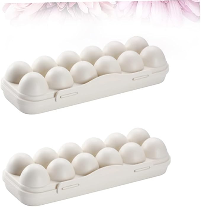 2pcs Egg Box for Fridge Egg Tray Sturdy Storage Container Stackable Fridge Accessories Material Easy to Clean