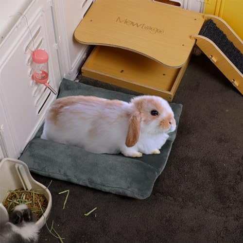 MEWTOGO 14" x 13" Bunny Bed for Rabbit Cage, Thickened & Soft - 13 x 14In, Gray, flannel - Image 5