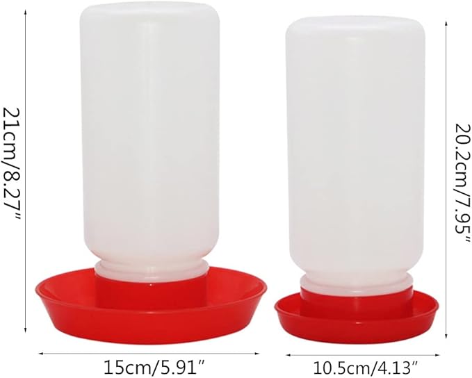Chick Feeder and Waterer Set, 1L Baby Chicken Waterer Feeder, Baby Chicken Starter Kit, Hanging Poultry Drinker Quail Feeder, Small Coop Water Dispenser for Chickens, Turkeys, Ducks (Medium Feeder)