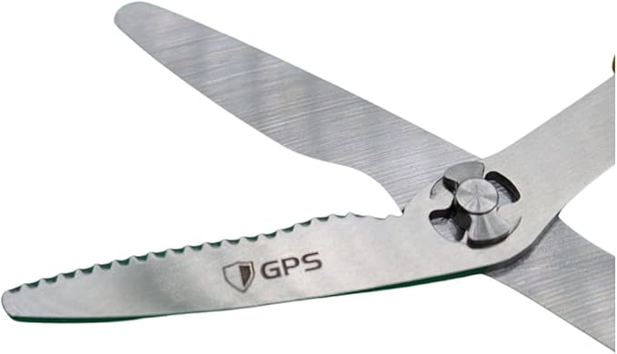 GPS 7"" Take Apart Kitchen Safety Shears, Black Handle, Food Grade, Stainless Steel, Used For Chicken/Poultry/Fish/Meat/Vegetables and More
