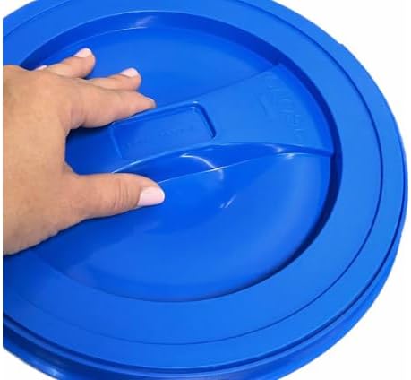 House Naturals 2 Gallon Food Grade - BPA Free Made in USA Buckets Lime Color pails with Screw On Gasket Lids (2, Lime - Blue lids)