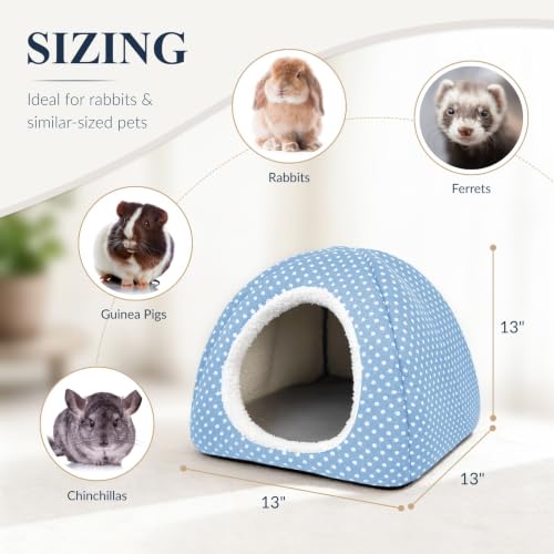 Rabbit Hideout Large Bunny Bed Washable Rabbit House - Light blue, Foam - Image 6