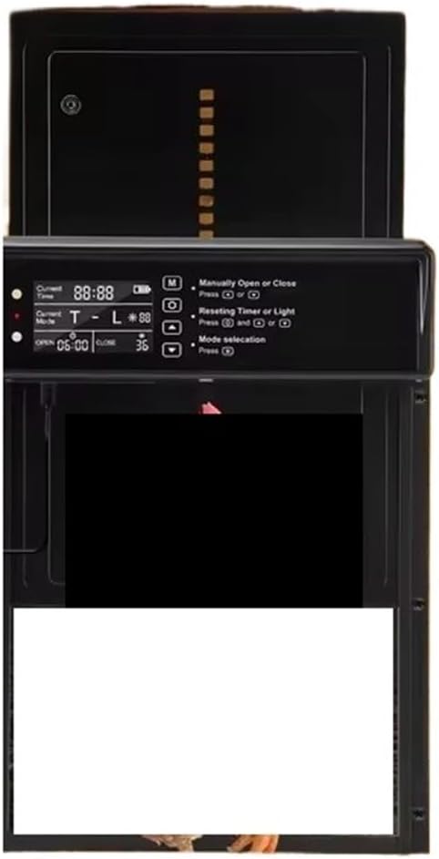 Solar Automatic Chicken Coop Door with Screen, Light Sensor/Timer/Remote Control Auto Chicken Doors Anti Pinch Waterproof