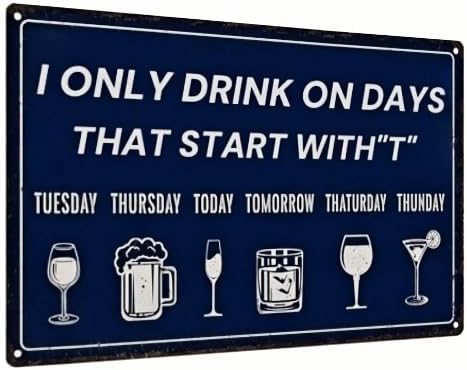 Funny Bar Metal Tin Sign – Vintage Wall Decor for Man Cave, Pub, Club, or Garage – Great Gift for Drink Lovers, 8x12 Inches