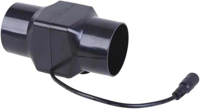 Duct Fan 12V 6W 2-Inch Inline Exhaust Blower, Quiet 38dB PVC Ventilation Fan for Kitchen, Bathroom, Chicken Coop, Warehouse Air Circulation, for 12V Solar Panel or Adapter(Black)