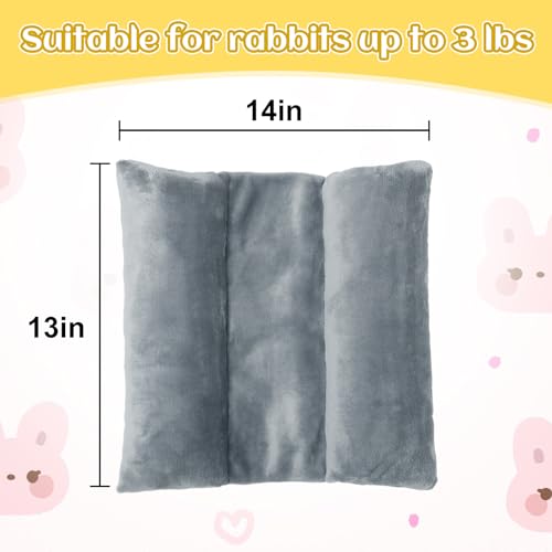 MEWTOGO 14" x 13" Bunny Bed for Rabbit Cage, Thickened & Soft - 13 x 14In, Gray, flannel - Image 3