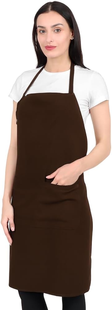 Kitchen Apron Cotton Waterdrop Resistant with adjustable Aprons for Women with Pockets 9 Color option Cooking