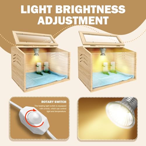 Chicken Brooder Box,Chick Brooder with Heat Lamp,16X12X12 in - Natural Wood, Acrylic & Tung Wood - Image 5
