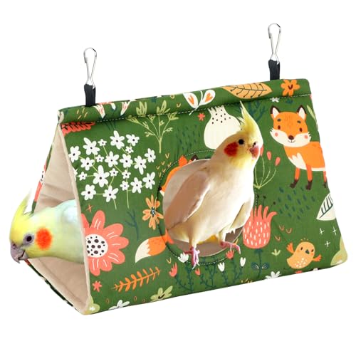 Rypet Bird Nest House, Bird Bed for Cage - Medium (Pack of 1), Green, Cotton, Hanging Hammock Bird Hut by Rypet