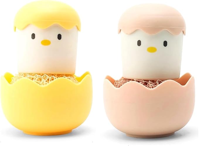 2 Pcs Egg Cleaning Brush Chick Brush Cute Egg Shape Scrubber Egg Cleaner for Freshers Eggs and Incubator Scrub Brush About 12 X 8cm