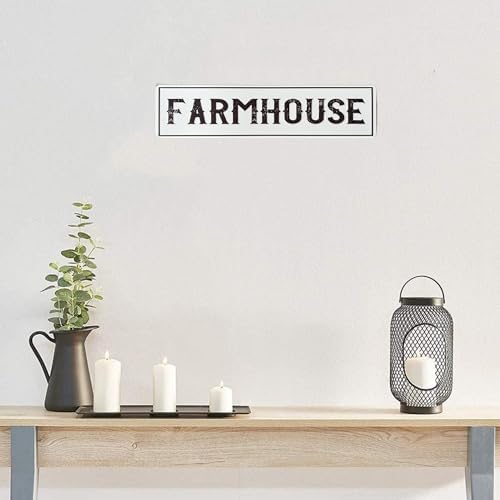 Farmhouse Metal Tin Sign (4''x16''), Vintage Wall Art Plaque - Waterproof & Dustproof for Home, Restaurant, and Bar Decor