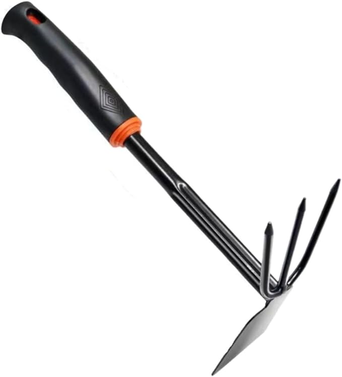 Compatible for Garden Hand Shovel Rake Farm Tool Set Weed Remover Outdoor Metal Harrow Weeding Gardening Tools(Dual Purpose rake)
