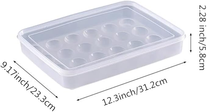 Jilukibo Egg Holder for Refrigerator with Lid, 24 Count Tray Carrier Storage Box for Fridge, Stackable Clear Plastic Container Dispenser Keep Fresh