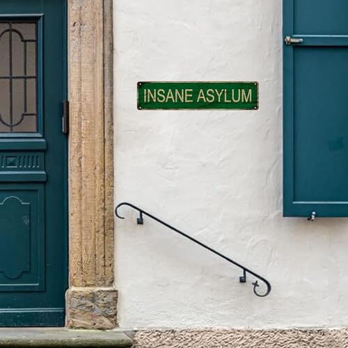 Chic Insane Asylum Metal Tin Sign - Versatile & Unique Decor for Home, Bar, Cafe, Garage, and Farmhouse