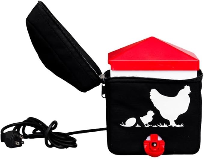 RentACoop Zero Chill Heated Drinker 64oz All-in-One High-Performance Poultry Waterer with Heater & Insulated Cover, Cold-Weather Tested to -10°F, Cone Lid + Horizontal Nipple for Chickens & Sm Flocks
