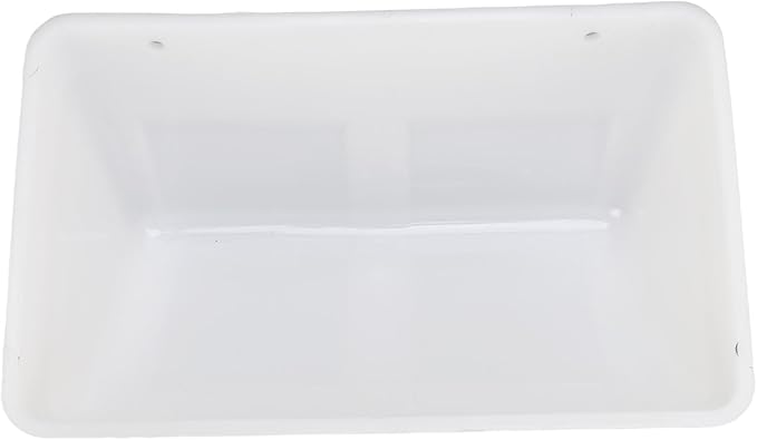 Pssopp Plastic Hanging Chicken Feeder, Large Capacity Design Thickened Plastic Waste Prevention Hanging Poultry Feeder Trough for Livestock (White)