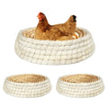 Chicken Nest for Chicken Coop, Handmade Woven Flat Base Straw - One Size, yellow, 2 Pack by Toolzeen