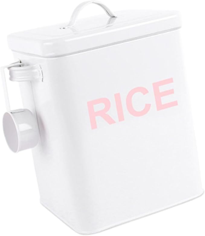 MagiDeal Flour Canister, Sealed Food Storage Bin, Countertop Organizer Jar for Grain, Beans, Kitchen Rice, White XL