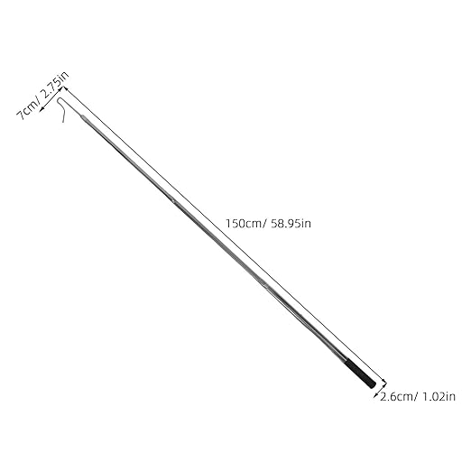Beaupretty Stainless Steel Poultry Catcher Hook Pole with Telescopic Extension 72–145cm for Chicken, Duck, and Goose Handling on Farms and Coops