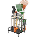 Garden Tool Organizer Rack with Wheels Up to 39 Tools - Black, Alloy Steel, Broom Holder & Garden Tool Rack for Shed by Sttoraboks