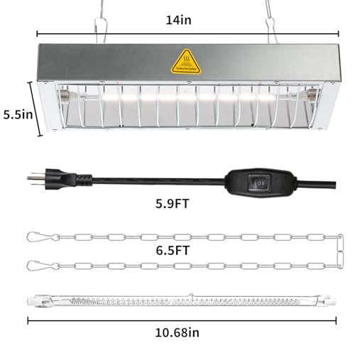 600W Chicken Coop Heater Bulb, Replacement Bulb Accessories for Chicken Heat Lamp - Bulb 600W - 4 Pack, Glass, Brooder Heater Tubes for Chicks - Image 4