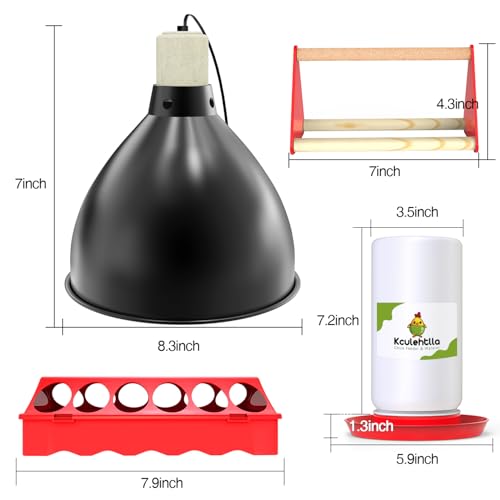 All-in-One Chick Brooder Kit with 75W Adjustable Heat Lamp - Red 2, Plastic, 1 liters, Spill-Proof Feeder & Waterer - Image 2