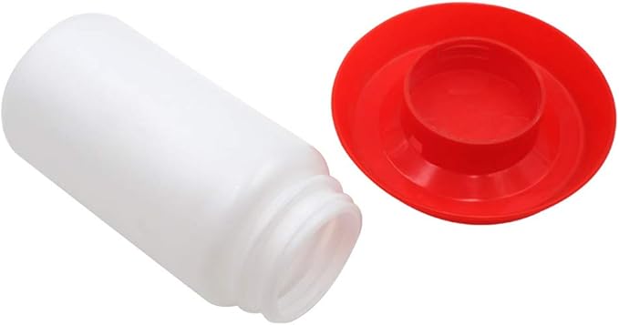Poultry Water Jug Automatic Poultry Waterer Small Poultry Water Containers Drinkers for Chickens Birds Pigeon Quail 1L (Red and White)
