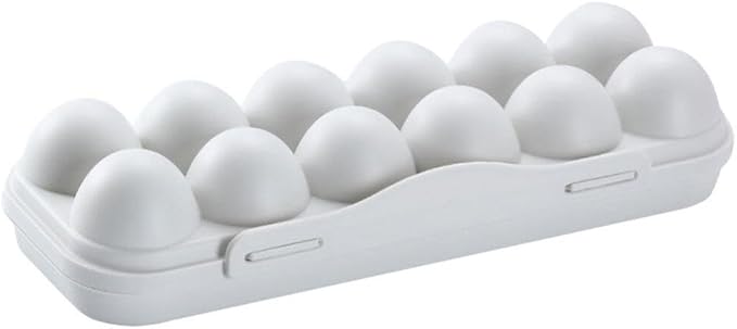 Zerodeko 12 Count Egg Holder for Refrigerator with Lid Plastic Fresh Storage Box for Kitchen and Fridge Organization Compact 11.81X4.33X2.55In Egg Storage Container