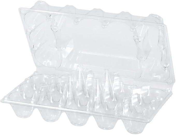 Limera Disposable Plastic Egg Cartons, Clear, 100 Pieces, Tray Egg Container Holder for Refrigerator (15 Egg Tray), Transparent
