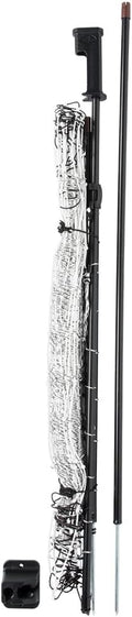 Premier 1 PoultryNet® 48"H x 8'L Electric Net Gate with Drivable Posts for Chickens, Ducks, Geese | Black/White Net with Black Posts
