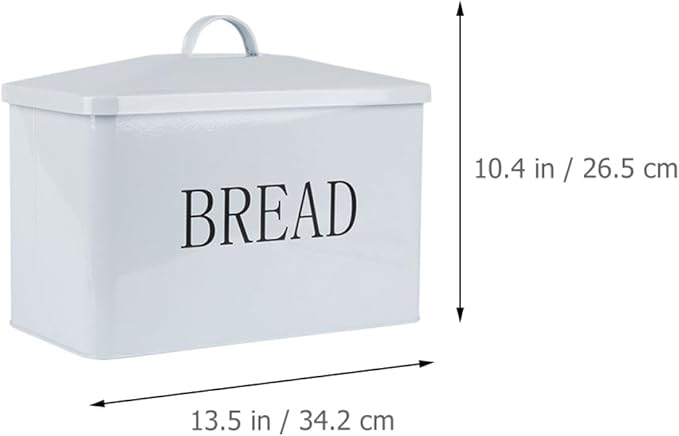 SUPVOX Iron Bread Box and Rice Storage Container, Metal Kitchen Organizer with Handle, Multipurpose Food Storage Bin for Bread and Grains, Sturdy Kitchen Supplies for Home Use