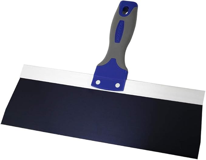 Warner Manufacturing Warner 12" ProGrip Blue Steel Drywall Taping Knife, Soft Grip Handle, 10873