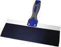 Warner Manufacturing Warner 12" ProGrip Blue Steel Drywall Taping Knife, Soft Grip Handle, 10873