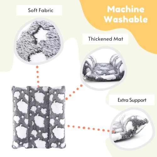 Rabbit Bed with Pillows, Dual-Sided 17"x15" Washable Lounger Pad - 17 x 15 inches, Grey Cloud - Image 2
