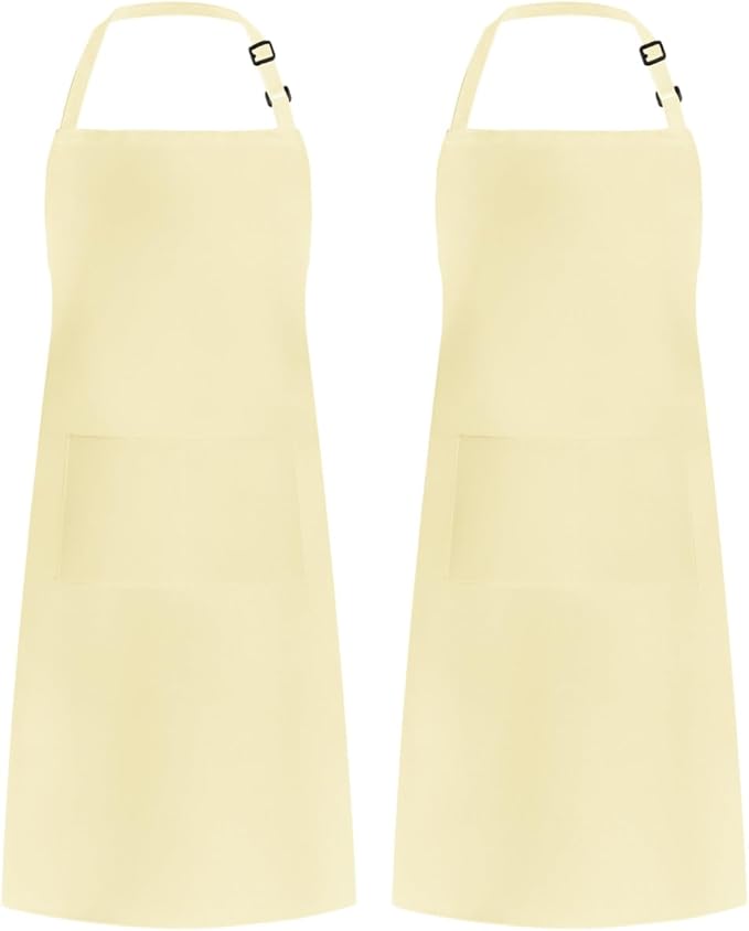 Syntus Adjustable Bib Apron with 2 Pockets Cooking Kitchen Aprons for Women Men Chef