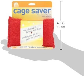 Prevue Pet Products Cage Saver Scrub Pad for Cleaning Bird and Small Animal Cages - Non‑Abrasive Sponge for Easy Bird, Guinea Pig, or Rabbit Care, Use with Warm Water for Cleaning - Assorted Colors