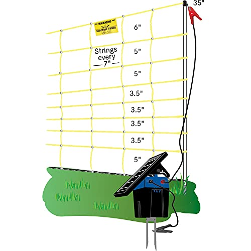 Premier 1 Portable Electric Sheep & Goat Net Fence with Built-in Posts | Yellow – 35"H x 164'L