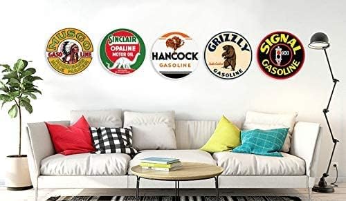 Round Metal Tin Sign Rustic Wall Decor Plaque Rooster Chicken Farm Animal Wreath Sign,Suitable for Home Garden Kitchen Bar Cafe Restaurant Garage Wall Decor Retro Vintage 12x12 Inch