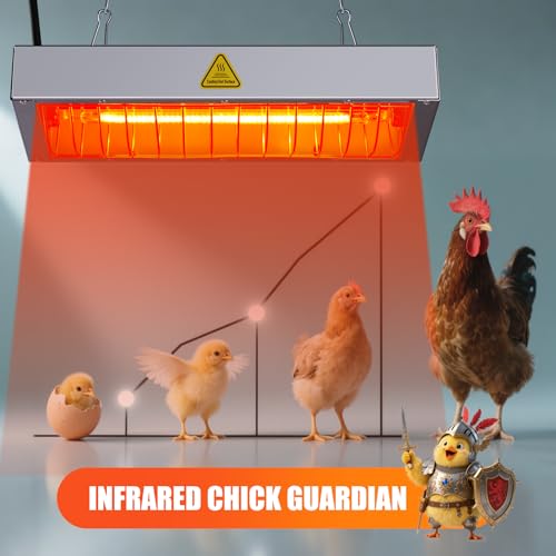 Chicken Coop Heat Lamp,600W High-Power Adjustable Chicks House Brooder Heater Warmer Lamp - L14xW6xH2 inch - Image 4