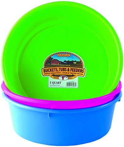 Little Giant® Plastic Utility Pan | Feed Pan | Durable & Versatile Livestock Feeding Bucket | Made in USA | 5 Quart | Lime Green