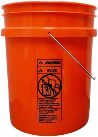 House Naturals 5 Gallon Scarlet Red Plastic Bucket Pail Food Grade BPA Free Made in USA pails with White Air Tight Screw on Lid (Pack of 2) (Scarlet Red with White EZ lid)